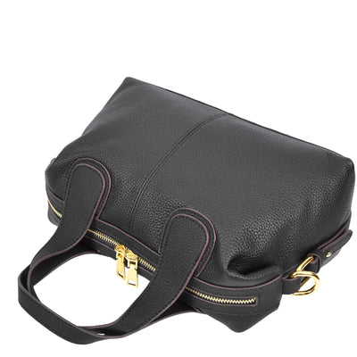 Women's Real Leather Handbag Small Cross Body Shoulder Bag Dahlia Black ( Min Order From 10/Pcs )