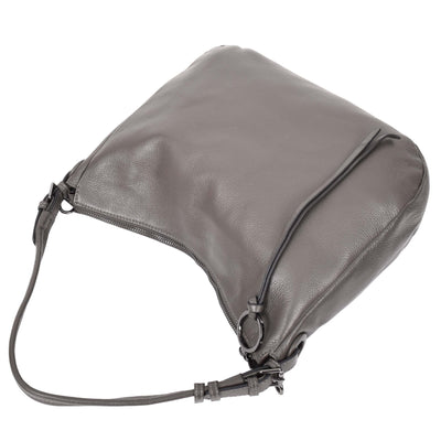 Women's Real Leather Hobo Style Handbag Diana Grey ( Min Order From 10/Pcs )
