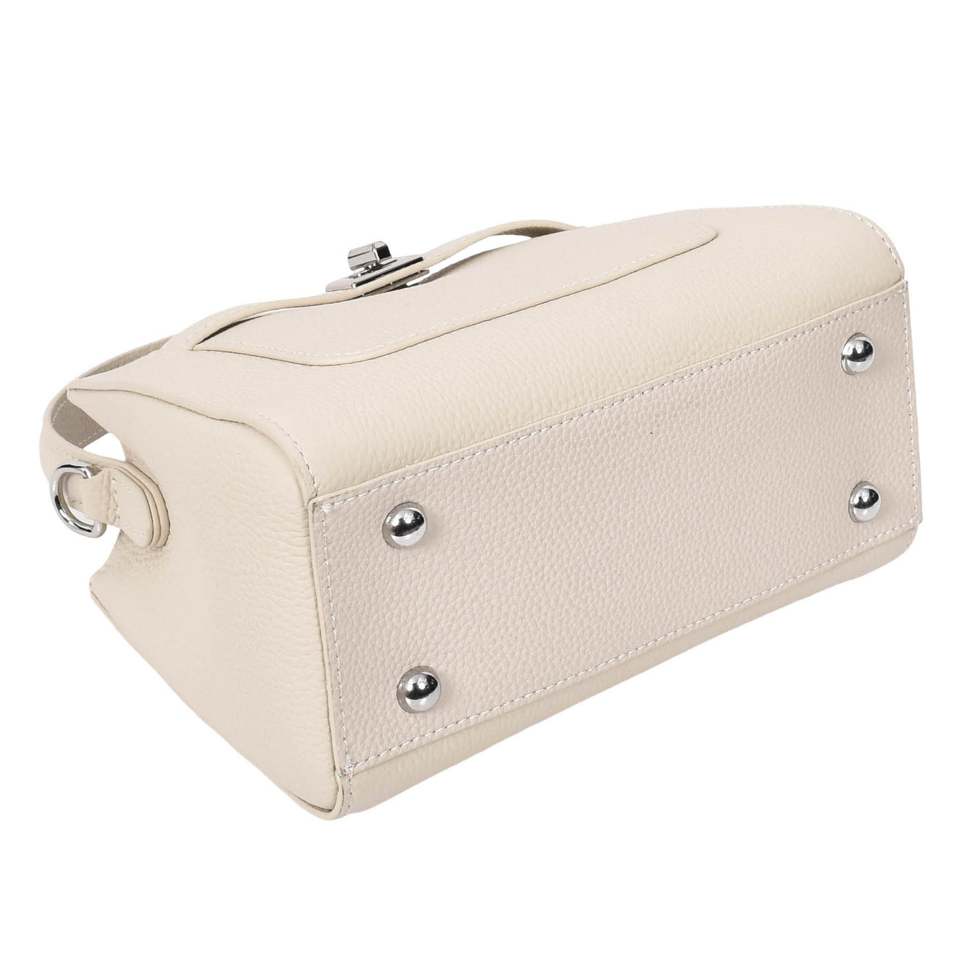 Women's Leather Top Handle Small Bag Lydia Off White    ( Min Order From 10/Pcs )