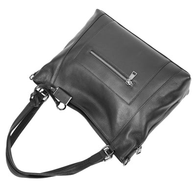 Women's Leather Tote Shoulder Handbag Evelyn Black ( Min Order From 10/Pcs )