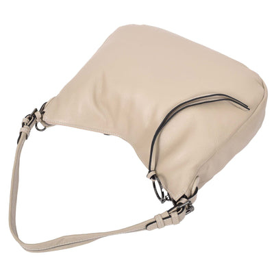 Women's Real Leather Hobo Style Handbag Diana Taupe ( Min Order From 10/Pcs )