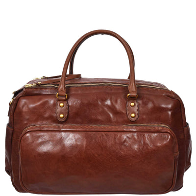 Genuine Leather Large Size Holdall Travel Duffle Bag  TALBOT Brown (Min Order From 10Pcs)