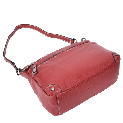 Women's Leather 2-in-1 Cross Body Shoulder Bag Olivia Red  ( Min Order From 10/Pcs )