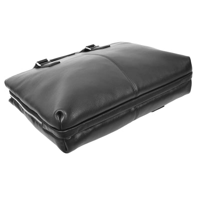Real Leather Cross Body Briefcase Kingston Black (Min Order From 10/Pcs)