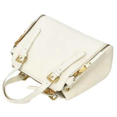 Womens Real Leather Handbag Small Size Top-Handle Style Juniper White (Min Order From 10Pcs)