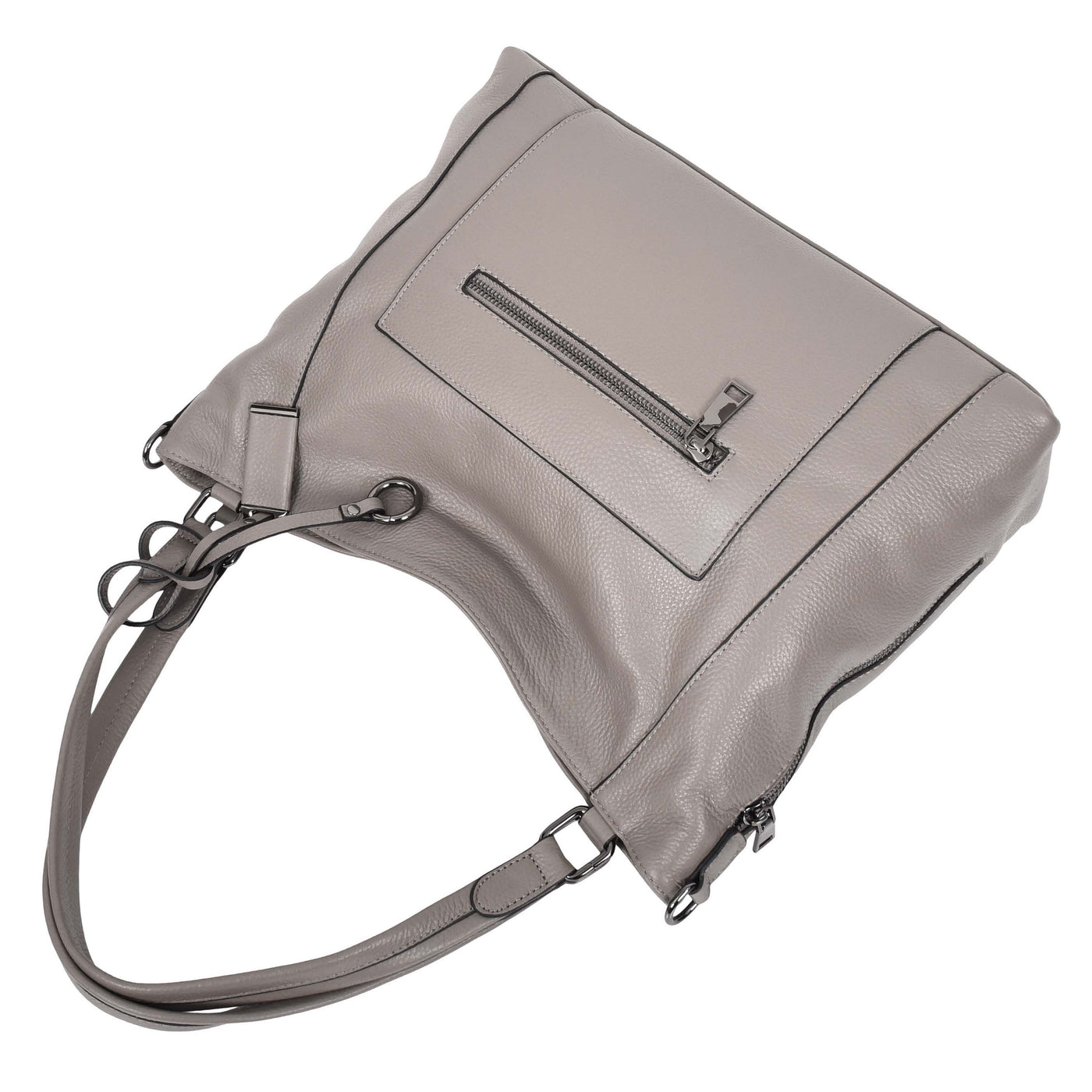 Women's Leather Tote Shoulder Handbag Evelyn Grey ( Min Order From 10/Pcs )