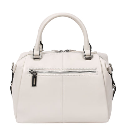 Women's Leather Small Barrel Shape Handbag Luna Gray ( Min Order From 10/Pcs )