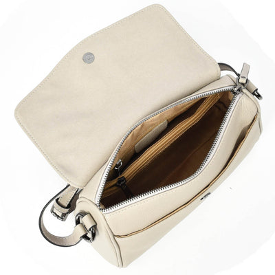 Womens Real Leather Cross Body Bag Small Organiser Classic Style Colette Beige (Min Order From 10Pcs)