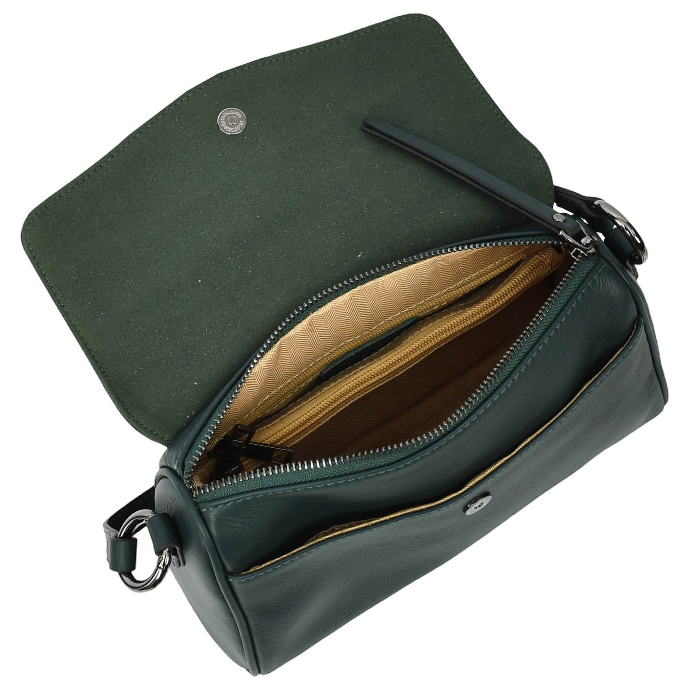 Womens Real Leather Cross Body Bag Small Organiser Classic Style Colette Green (Min Order From 10Pcs)