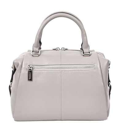 Women's Leather Small Barrel Shape Handbag Luna Gray ( Min Order From 10/Pcs )