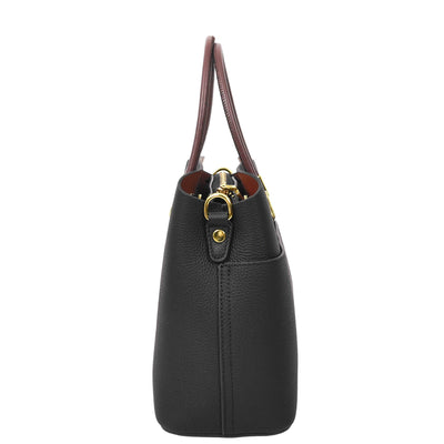 Women's Leather Top Handle Bag Ella Black (Min Order From 10Pcs)