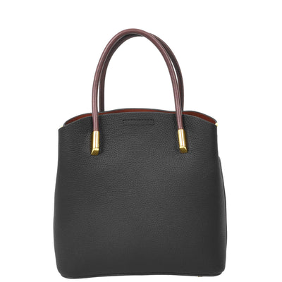 Women's Leather Top Handle Bag Ella Black (Min Order From 10Pcs)