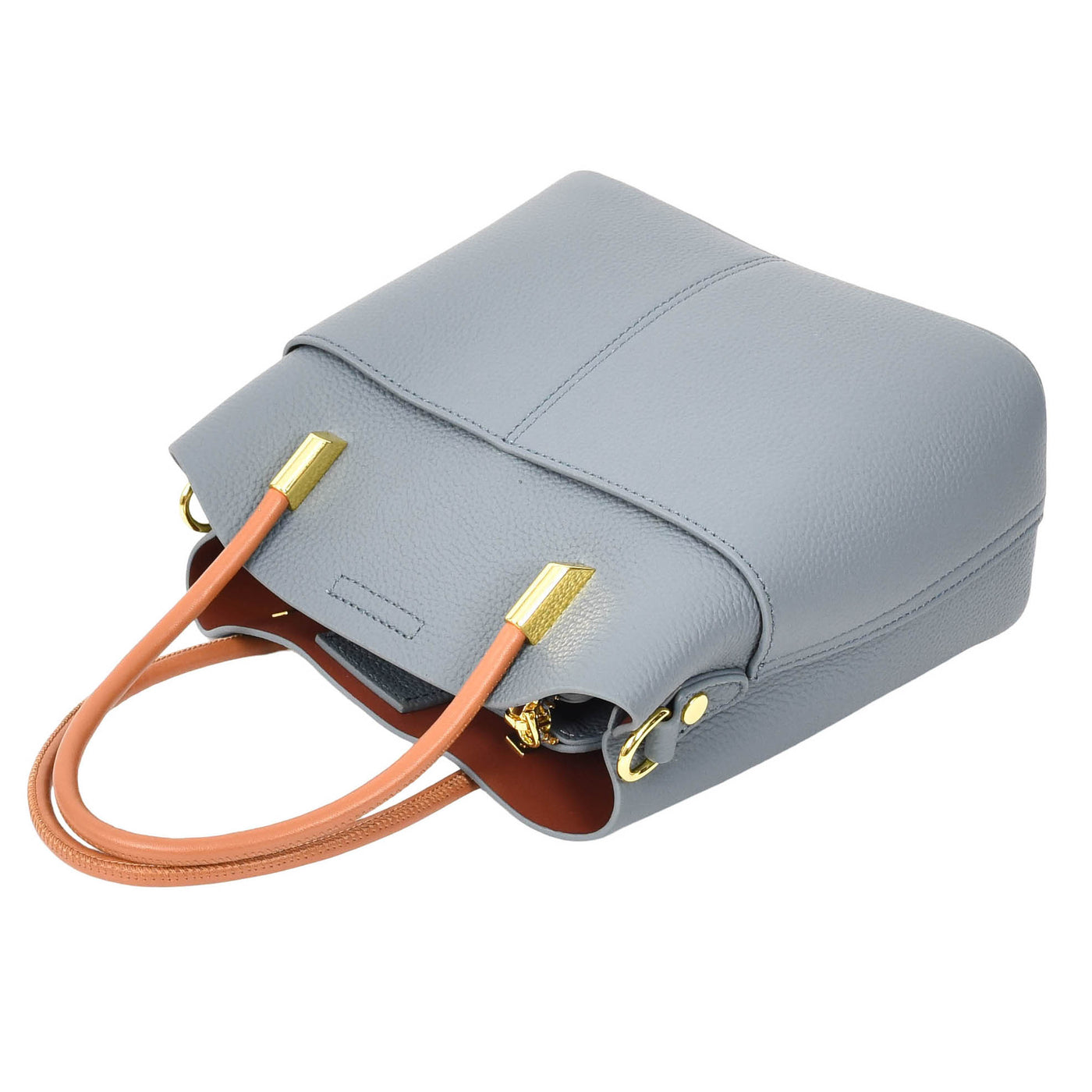 Women's Leather Top Handle Bag Ella Sky Blue ( Min Order From 10/Pcs )