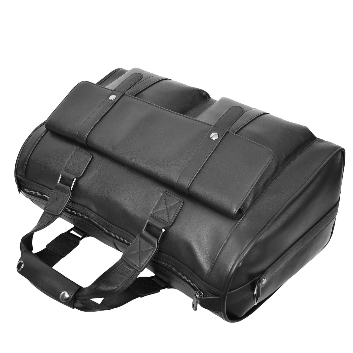 Leather Holdall Large Size Weekend Bag Wellington Black (Min Order From 10Pcs)