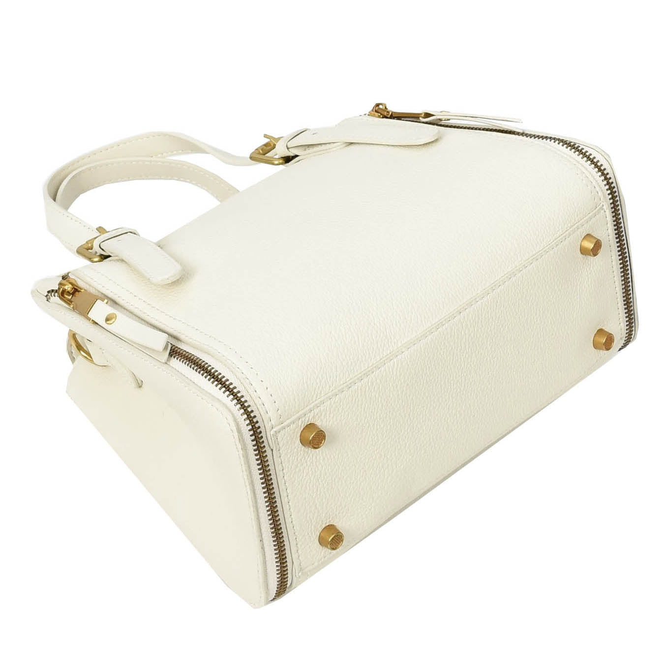 Womens Real Leather Handbag Small Size Top-Handle Style Juniper White (Min Order From 10Pcs)