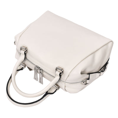 Women's Leather Small Barrel Shape Handbag Luna Gray ( Min Order From 10/Pcs )