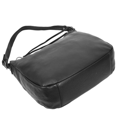 Women's Real Leather Hobo Style Handbag Diana Black ( Min Order From 10/Pcs )