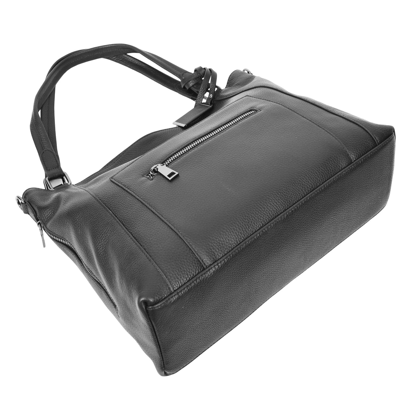 Women's Leather Tote Shoulder Handbag Evelyn Black ( Min Order From 10/Pcs )