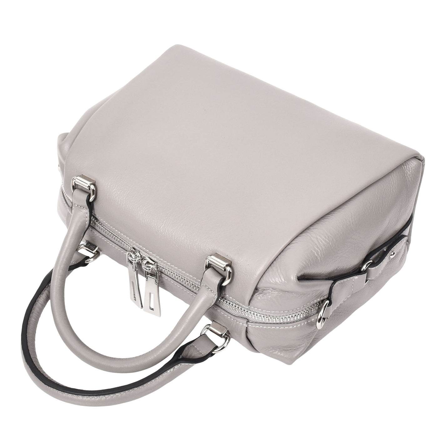 Women's Leather Small Barrel Shape Handbag Luna Gray ( Min Order From 10/Pcs )