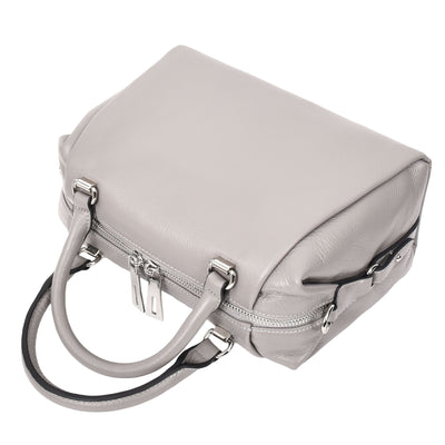 Women's Leather Small Barrel Shape Handbag Luna Gray ( Min Order From 10/Pcs )