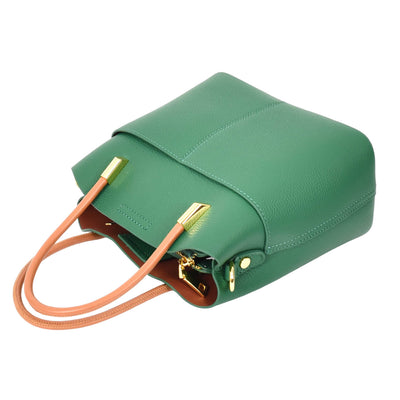 Women's Leather Top Handle Bag Ella Green (Min Order From 10Pcs)