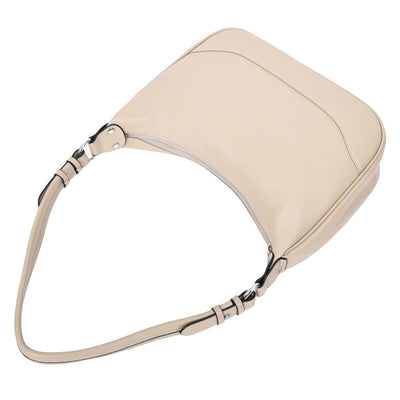 Women's Leather Hobo Style Shoulder Bag Daphne Taupe ( Min Order From 10/Pcs )