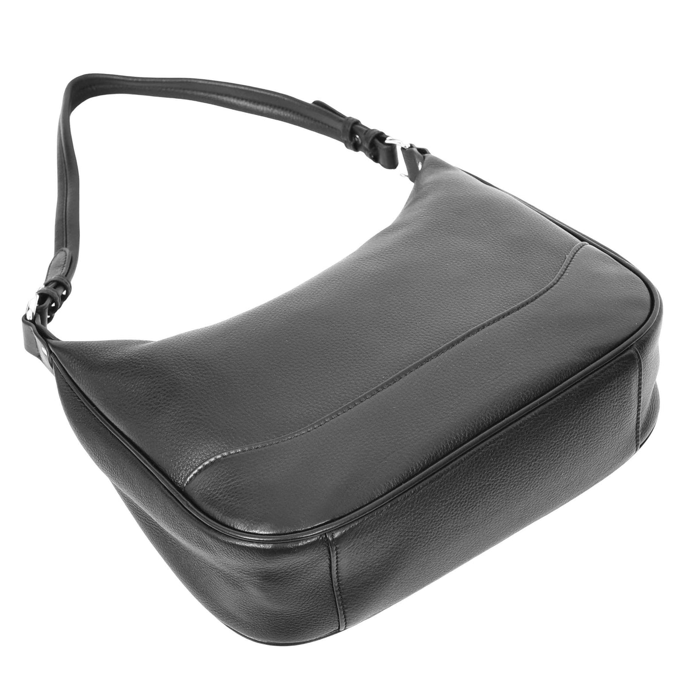 Women's Leather Hobo Style Shoulder Bag Daphne Black ( Min Order From 10/Pcs )