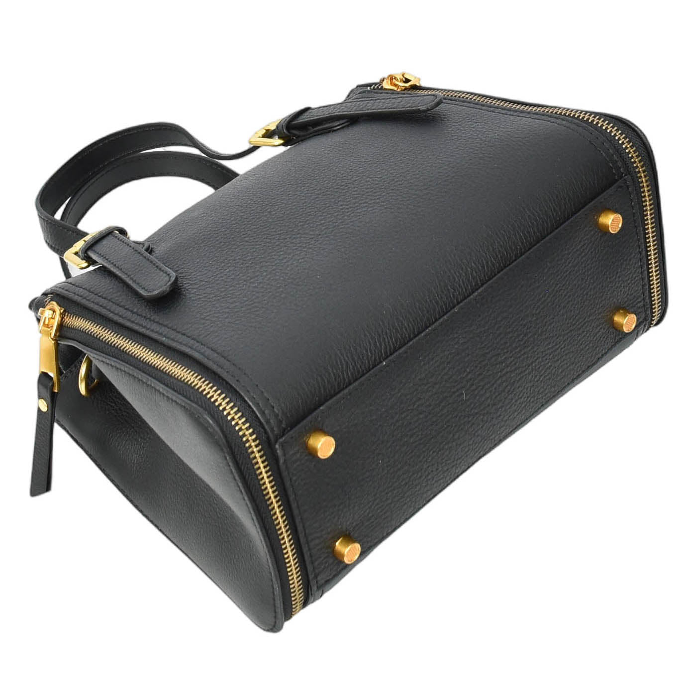 Womens Real Leather Handbag Small Size Top-Handle Style Juniper Black (Min Order From 10Pcs)