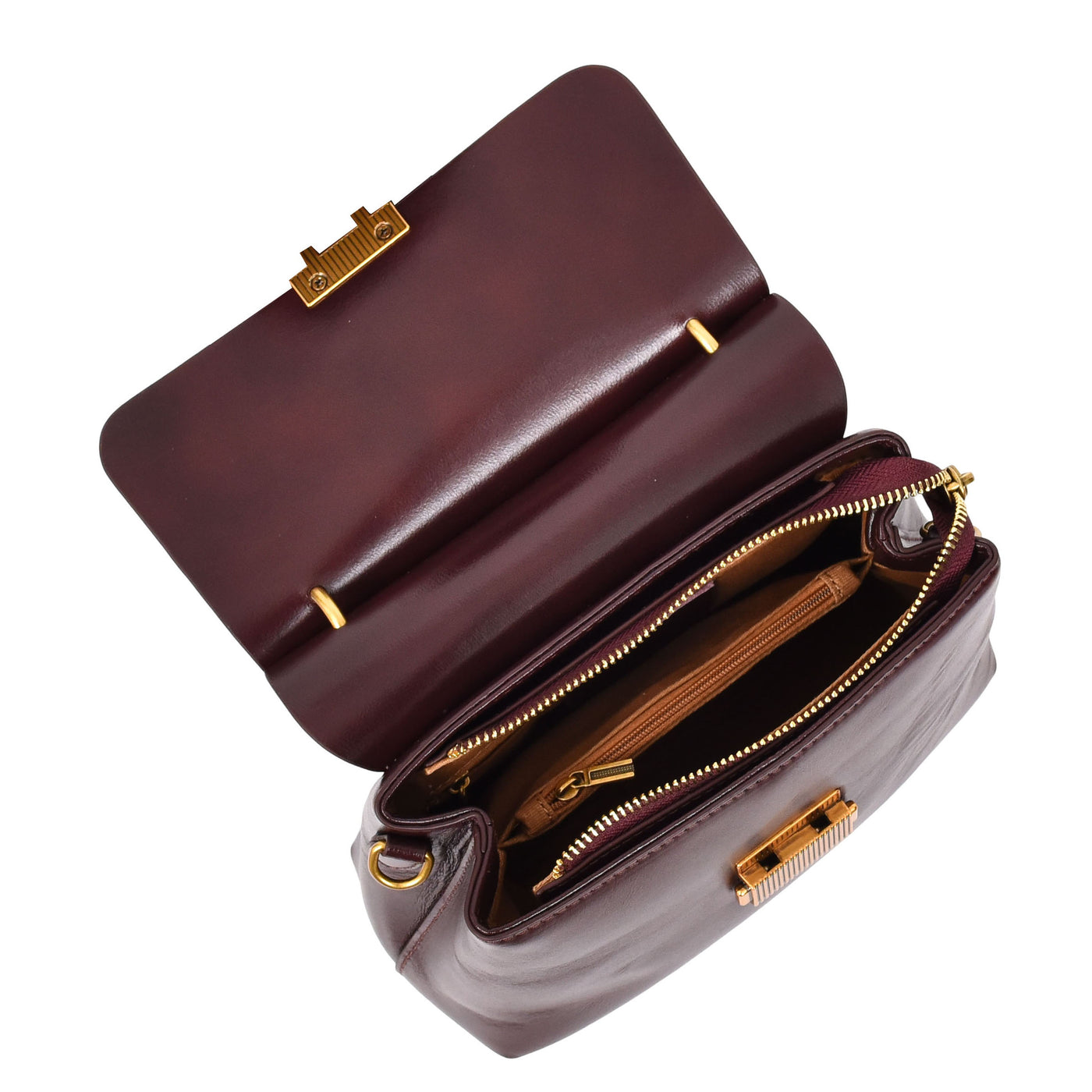 Womens Real Leather Small Handbag Gabriella Brown (Min Order From 10Pcs)