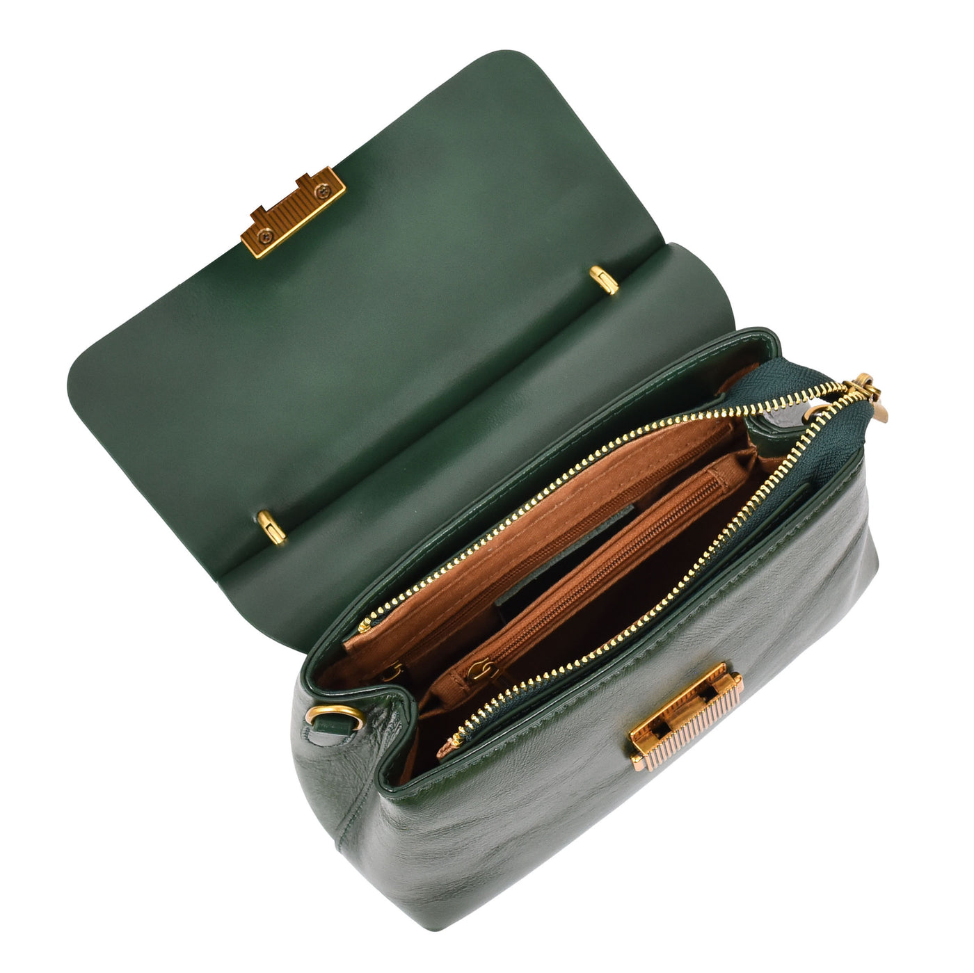 Womens Real Leather Small Handbag Gabriella Green (Min Order From 10Pcs)