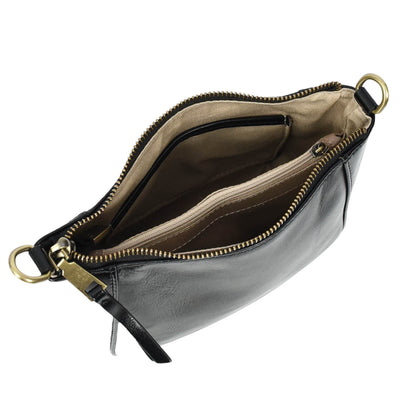 Women's Real Leather Cross Body Bag Small Size Sling Pouch Catherine Black (Min Order From 10Pcs)