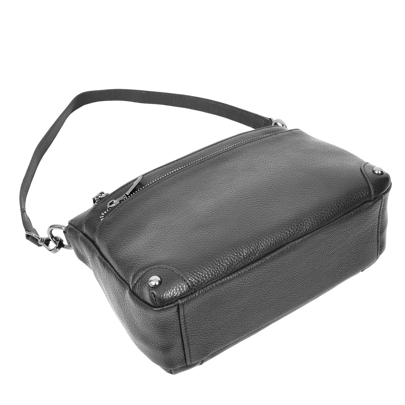 Women's Leather 2-in-1 Cross Body Shoulder Bag Olivia Black ( Min Order From 10/Pcs )