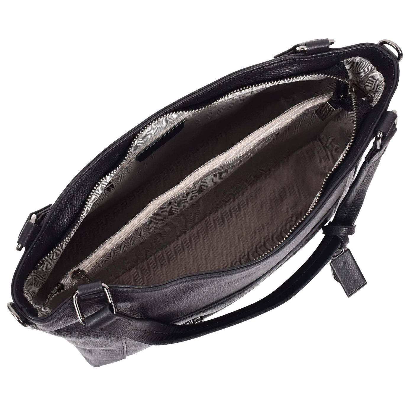 Women's Leather Tote Shoulder Handbag Evelyn Black ( Min Order From 10/Pcs )
