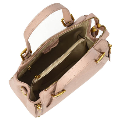 Womens Real Leather Handbag Small Size Top-Handle Style Juniper Pink (Min Order From 10Pcs)