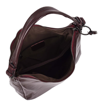 Women's Real Leather Hobo Style Handbag Diana PURPLE ( Min Order From 10/Pcs )