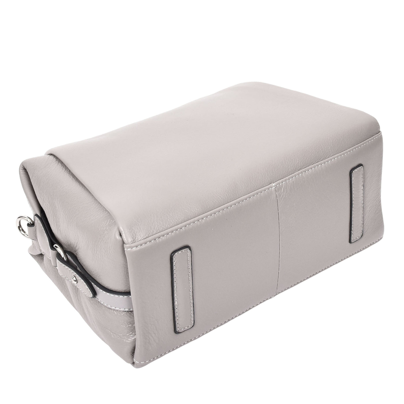 Women's Leather Small Barrel Shape Handbag Luna Gray ( Min Order From 10/Pcs )