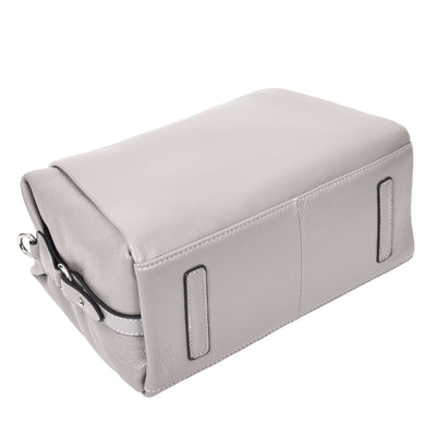 Women's Leather Small Barrel Shape Handbag Luna Gray ( Min Order From 10/Pcs )