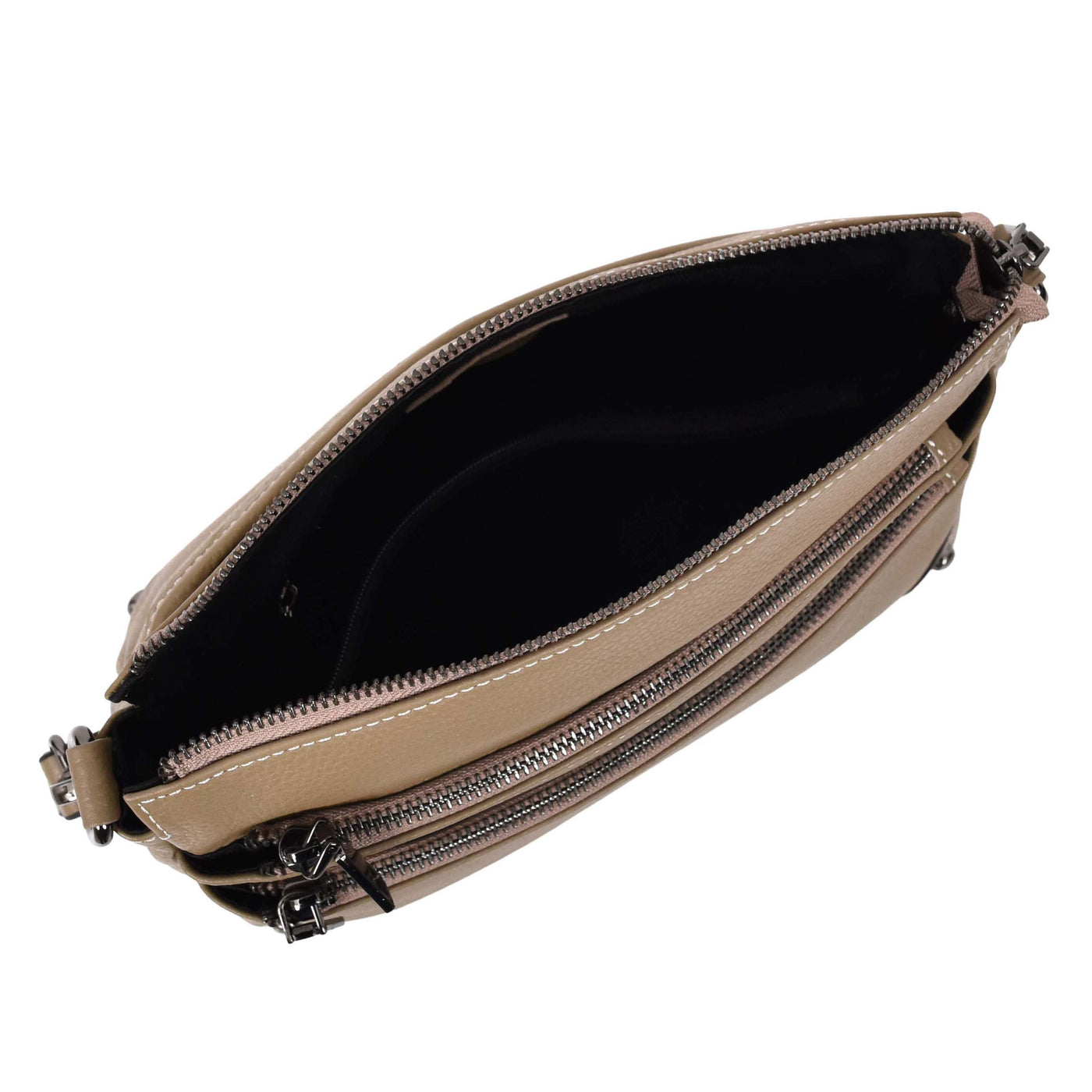 Women's Leather 2-in-1 Cross Body Shoulder Bag Olivia Beige  ( Min Order From 10/Pcs )