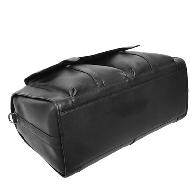 Leather Holdall Large Size Weekend Bag Wellington Black (Min Order From 10Pcs)