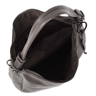 Women's Real Leather Hobo Style Handbag Diana Grey ( Min Order From 10/Pcs )