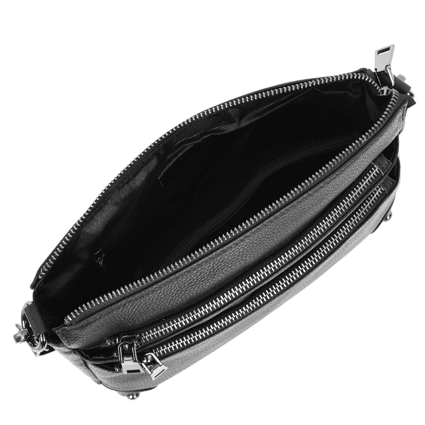 Women's Leather 2-in-1 Cross Body Shoulder Bag Olivia Black ( Min Order From 10/Pcs )