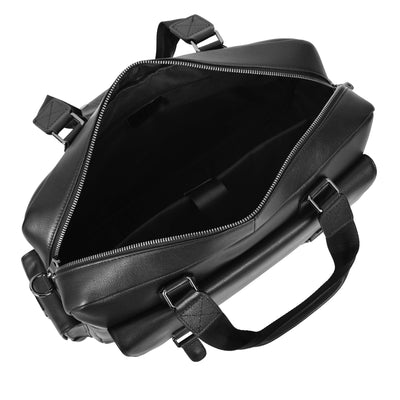 Leather Holdall Mid Size Weekend Bag Kensington Black (Min Order From 10Pcs)
