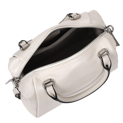 Women's Leather Small Barrel Shape Handbag Luna Gray ( Min Order From 10/Pcs )