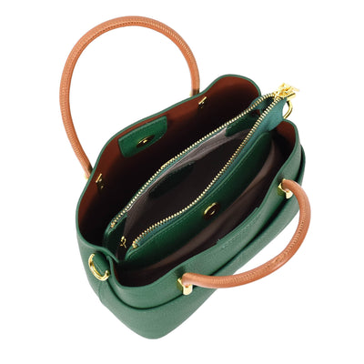 Women's Leather Top Handle Bag Ella Green (Min Order From 10Pcs)