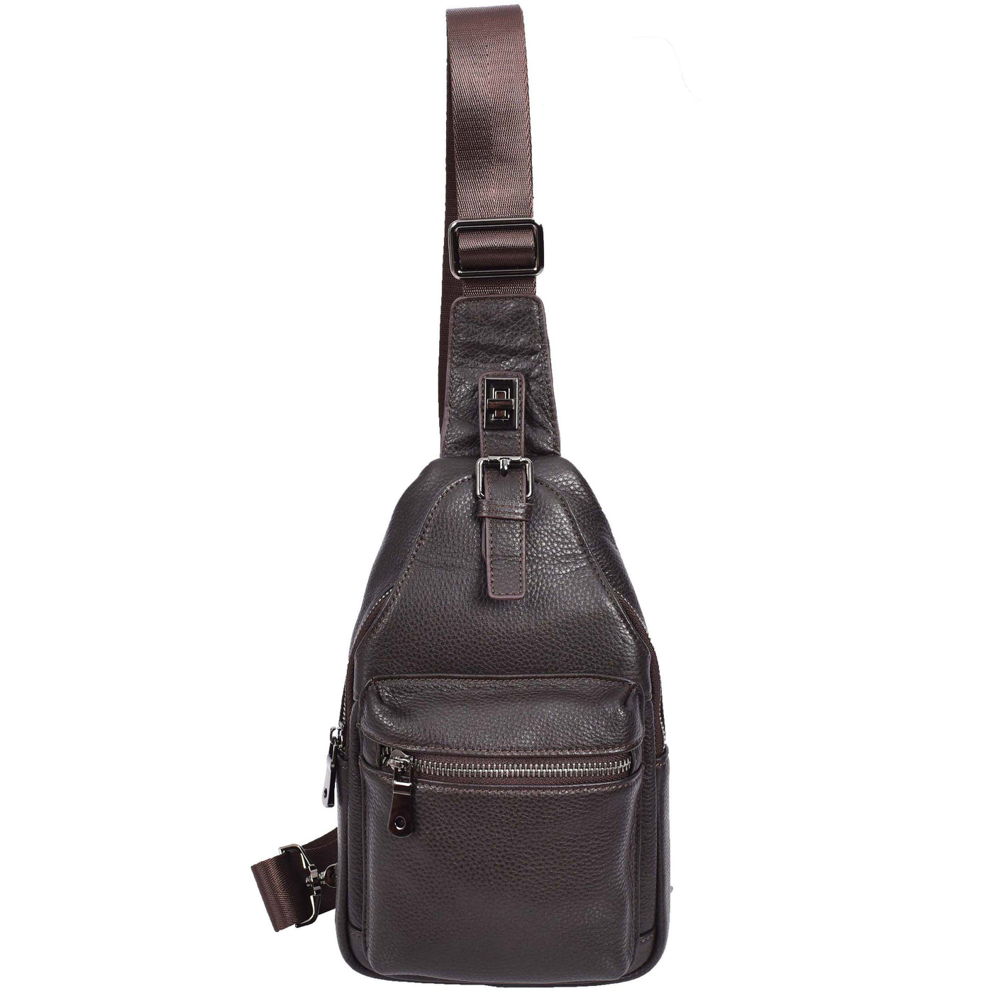 Real Leather Cross Body Chest Bag Phoenix Rusty Brown (Min Order From 10Pcs)