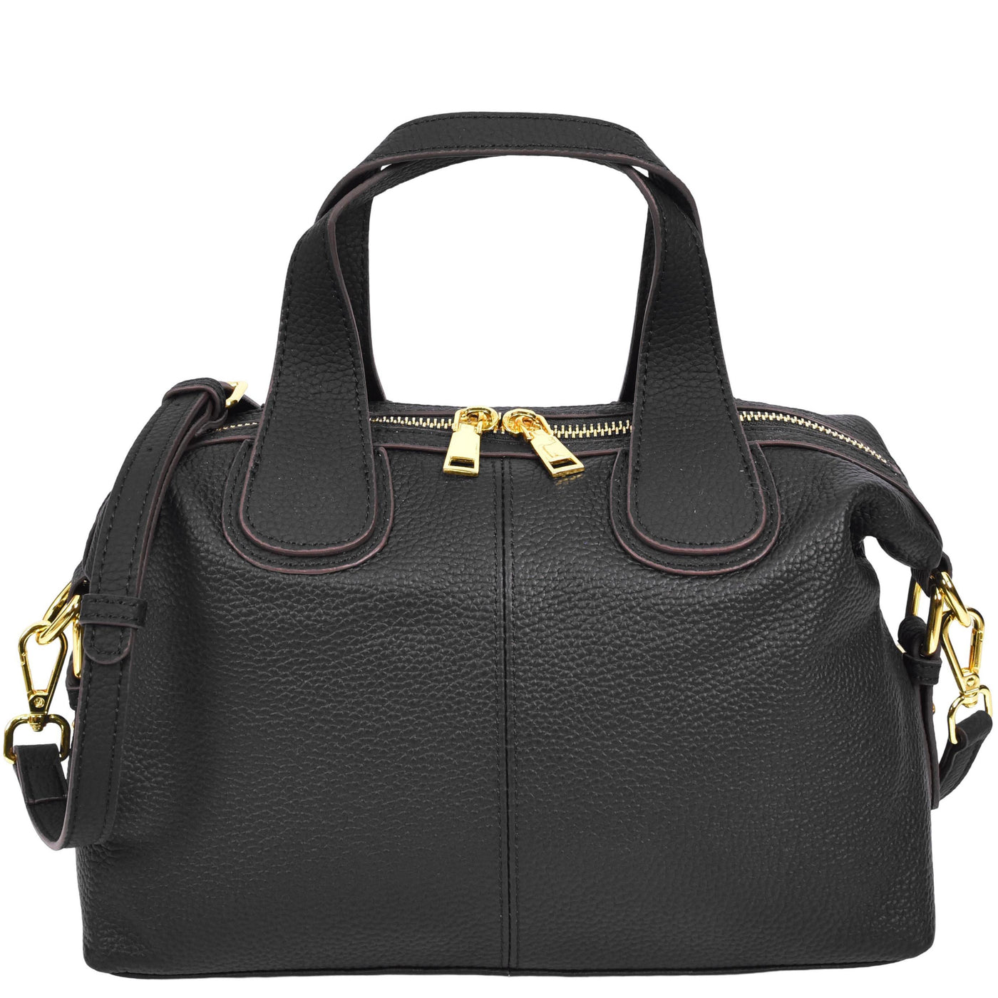 Women's Real Leather Handbag Small Cross Body Shoulder Bag Dahlia Black ( Min Order From 10/Pcs )