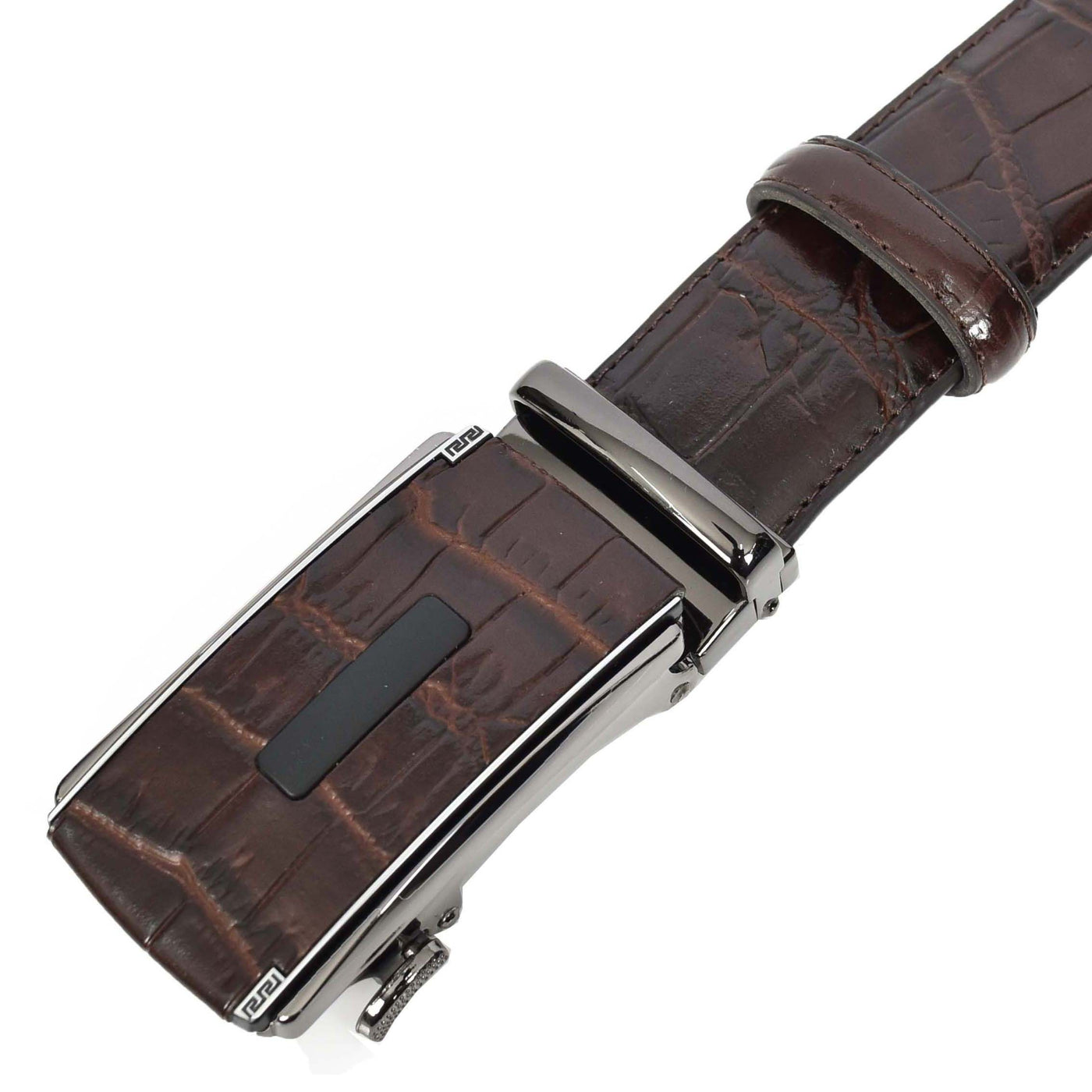 Real Leather Mens Adjustable Ratchet Buckle Belt Dress Suits Pants Every Day Wear Whistler Brown