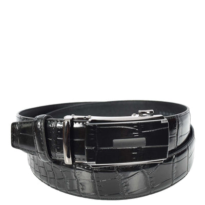 Real Leather Mens Adjustable Ratchet Buckle Belt Dress Suits Pants Every Day Wear Whistler Black (Min Order From 10/Pcs )