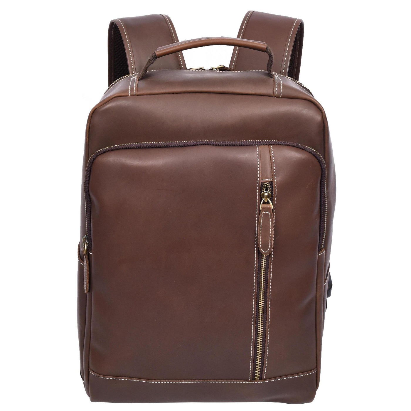 Mens Real Leather Backpack Large Size Laptop Travel Rucksack Cliff BROWN HUNTER ( Min Order From 10/Pcs )