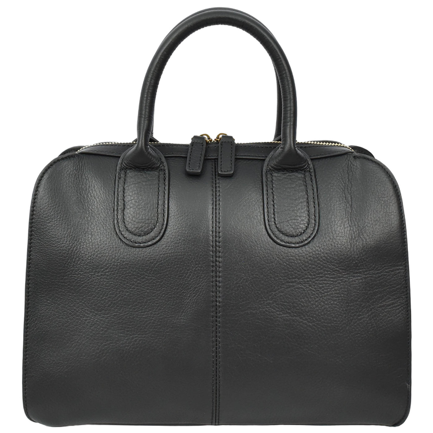 Women's Real Leather Handbag Classic Organiser Top-Handle Style Meadow Black (Min Order From 10Pcs)
